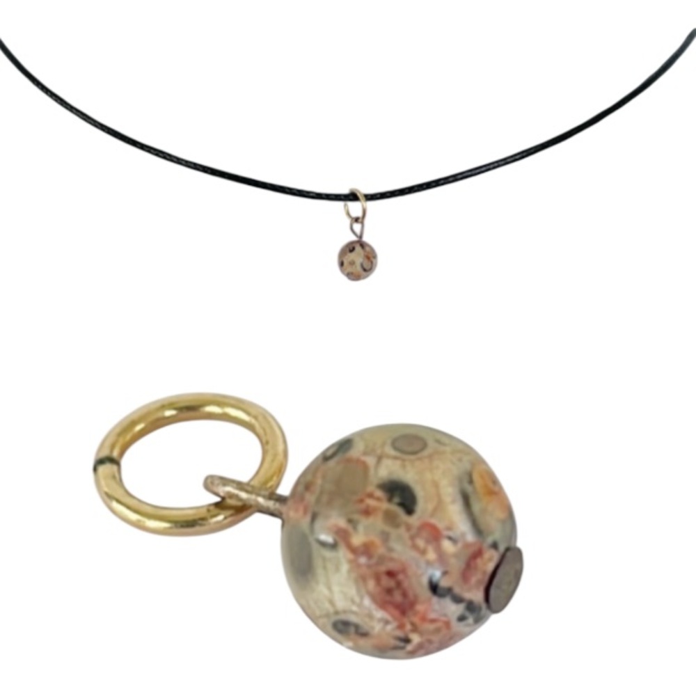 Handmade vintage colorful dainty marbled bead charm adjustable choker necklace